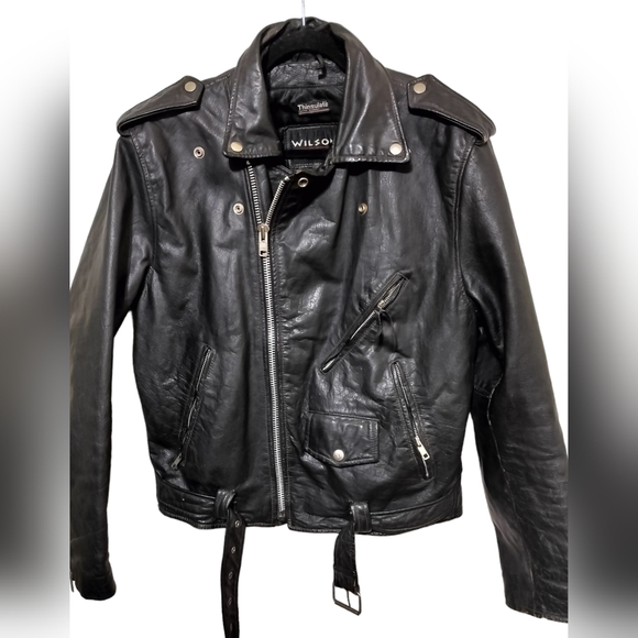 Wilsons Leather Other - (M176) Wilsons Black Leather Biker Thinsulate Lined Jacket Size Medium